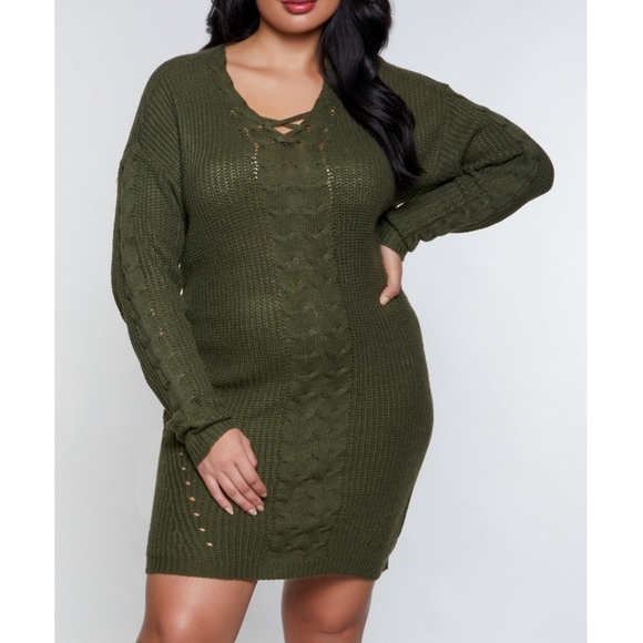 Dresses & Skirts - ❌SOLD❌Knit Tunic Dress Olive 1X